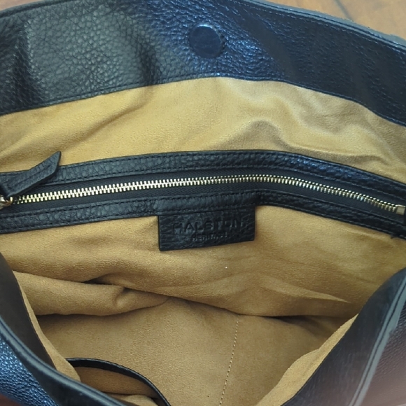 Halston Heritage Black Leather Shoulder Bag - Picture 7 of 8